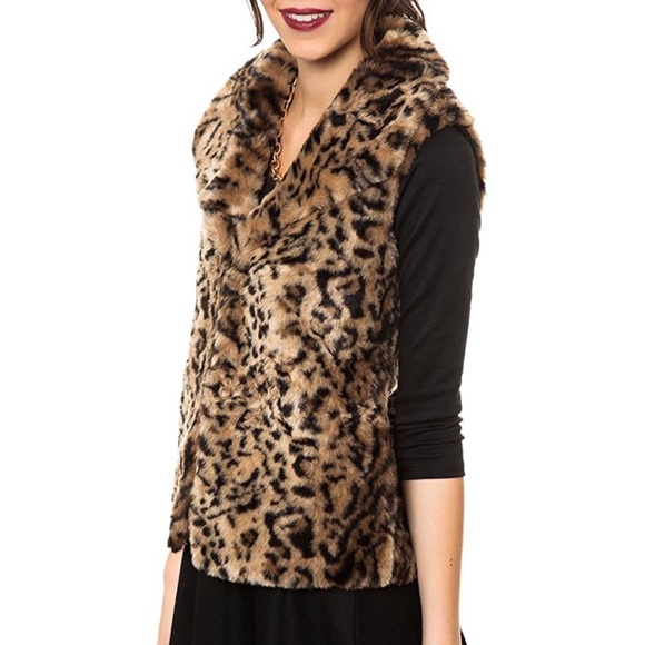 🐆 JACK by BB Dakota Fayola Leopard Faux Fur Vest 🌼 - Picture 4 of 16